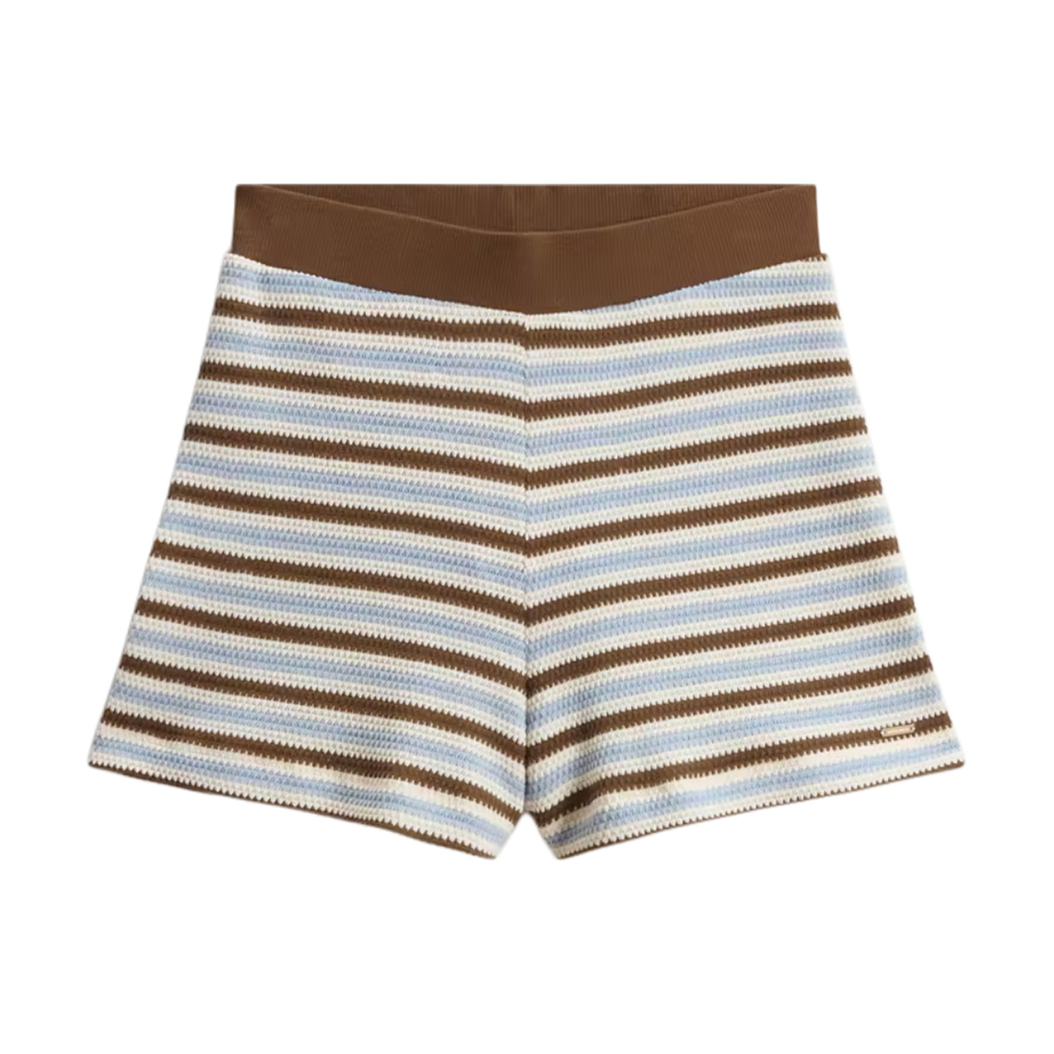 woolrich_korte_broek_gestreept_bruin_blauw_wit