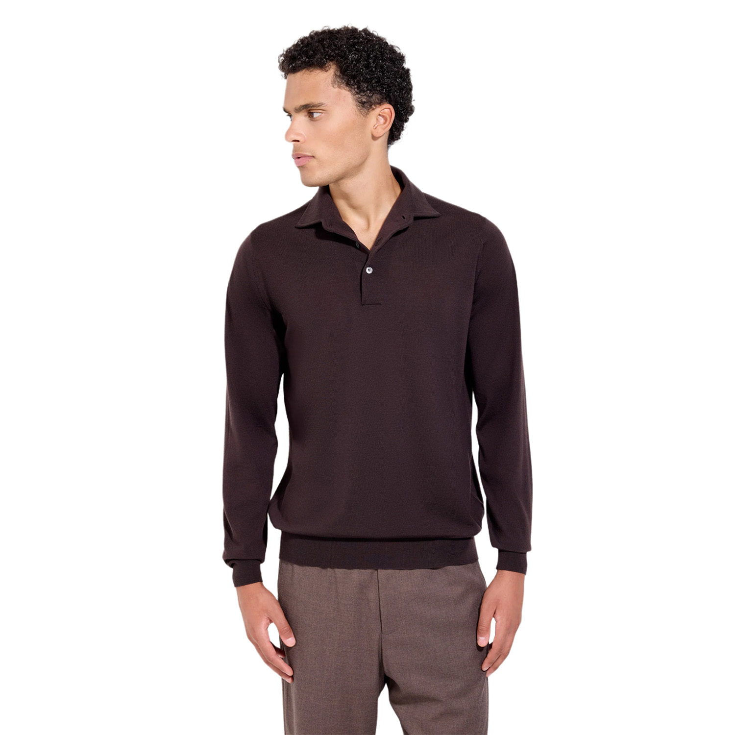 fippo_de_laurentiis_gebreide_polo_donkerbruinpl1mlpar_rm16r