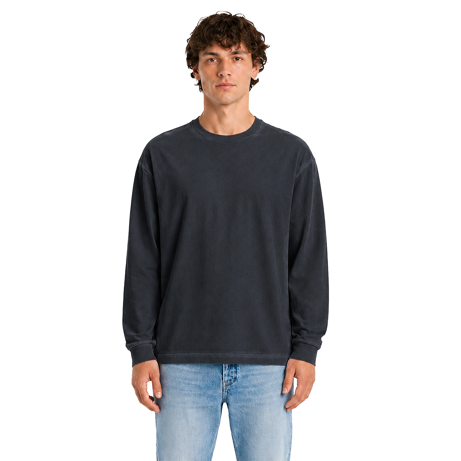 tenue_t_shirt_lange_mouw_brad_zwart