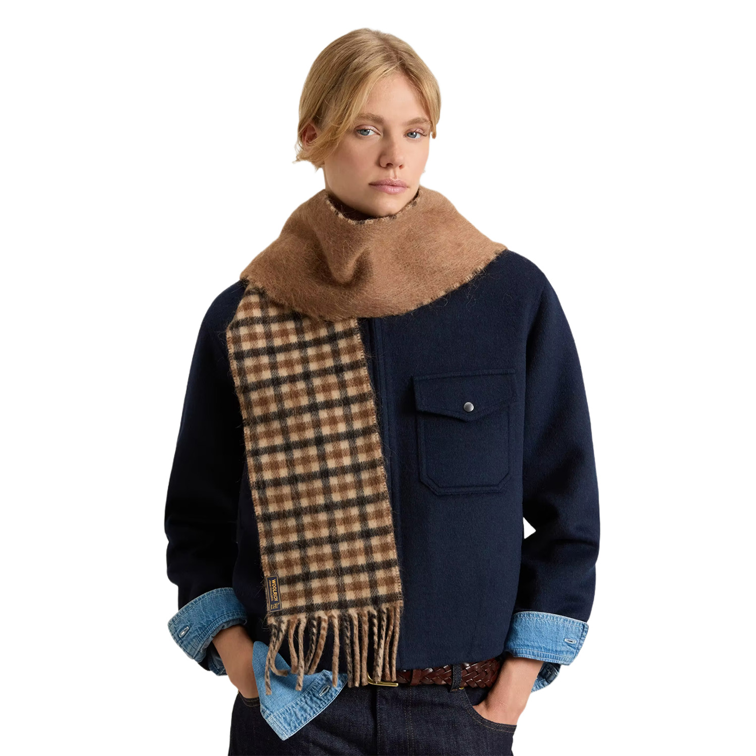 woolrich_geruite_sjaal_beige
