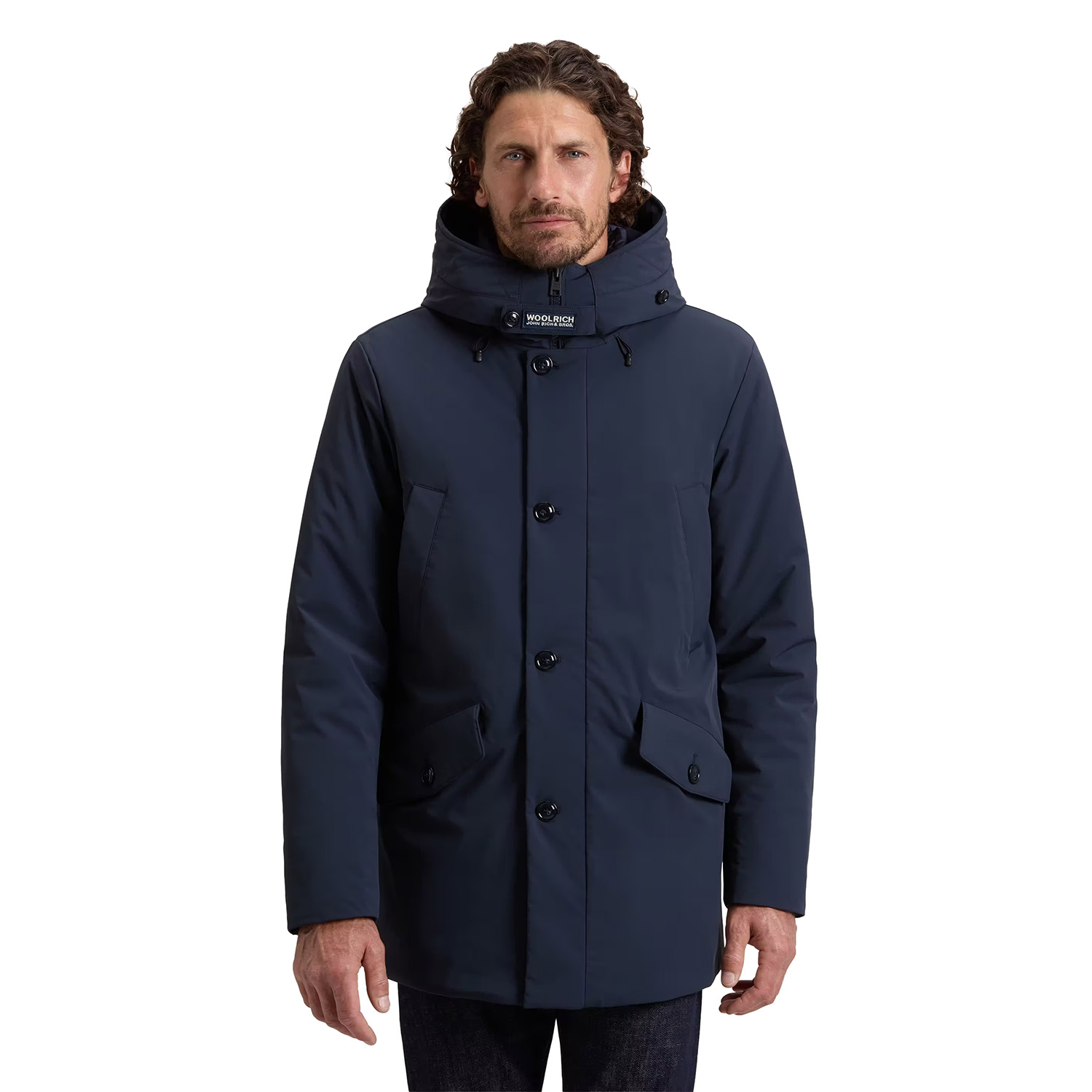 woolrich_stretch_parka_donkerblauw